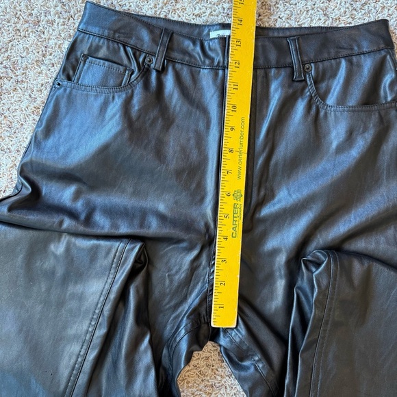 Juicy Couture Rodeo Pants Womens 29 Black Faux Leather High Rise - Picture 9 of 13